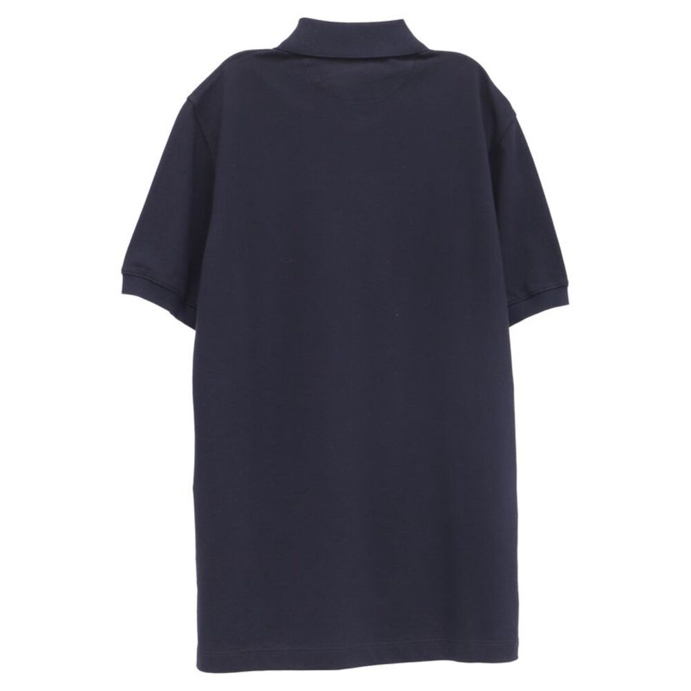 Brunello Cucinelli Logo Embroidered Polo Shirt in Navy Blue Cotton - Picture 3 of 5